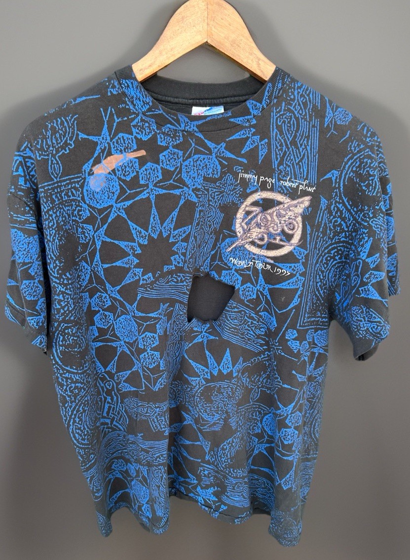 Vintage XL Jimmy Page Robert Plant 1995 Zoso Tour T-Shirt Hanes