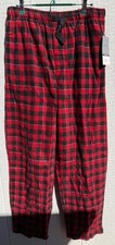 Perry Ellis Men's Plaid Large Red Flannel Pajama lounge Pants