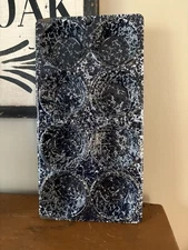 ATQ  8~Cup Dark Blue (almost black) &White Graniteware / Enamelware Muffin Tin