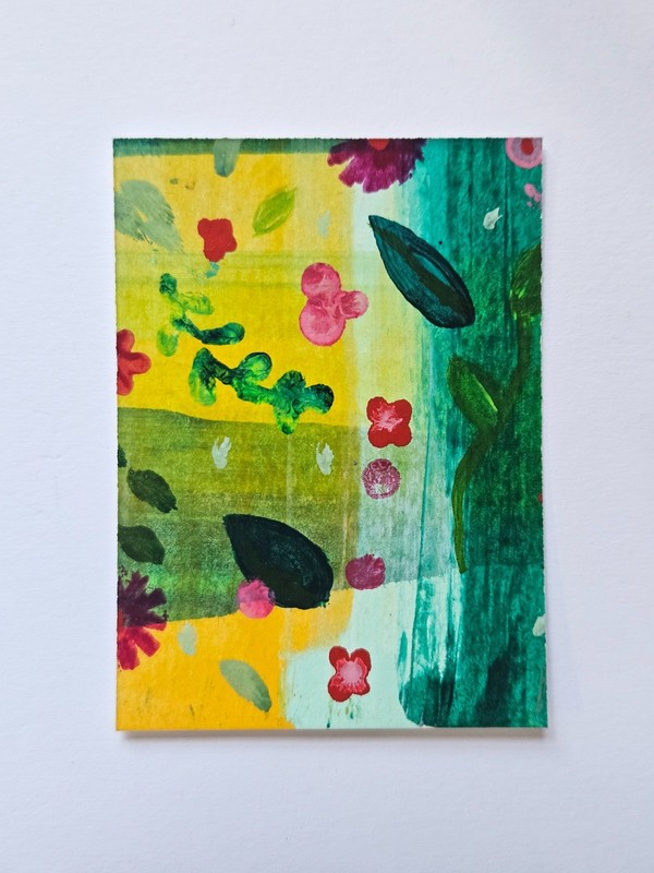 ACEO Original Acrylic Abstract Garden Jackie T Creates Series 15 #14/16