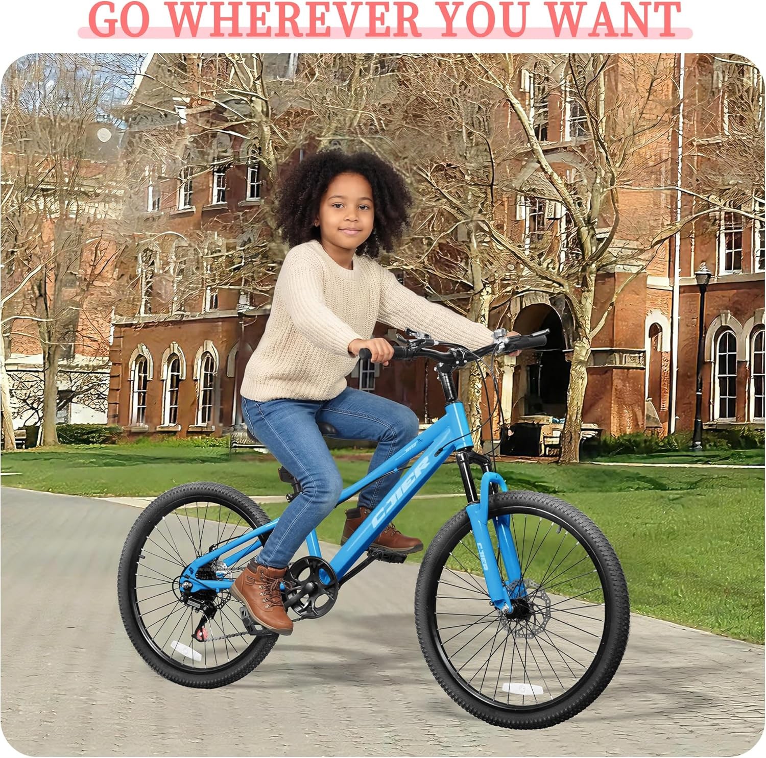 Mountain Bike 7-Speed Adult Bikes 20/24 Inch Bike with High Carbon Steel Frame