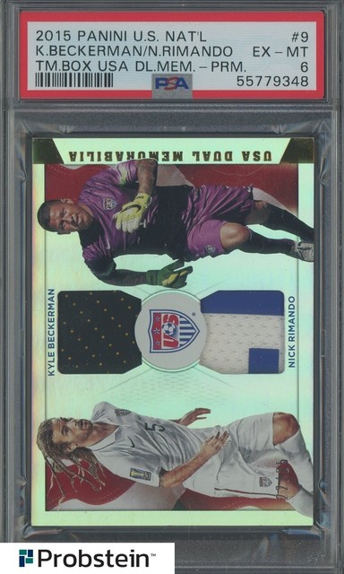 2015 Panini US National Team Kyle Beckerman Nick Rimando Dual Patch /25 PSA 6