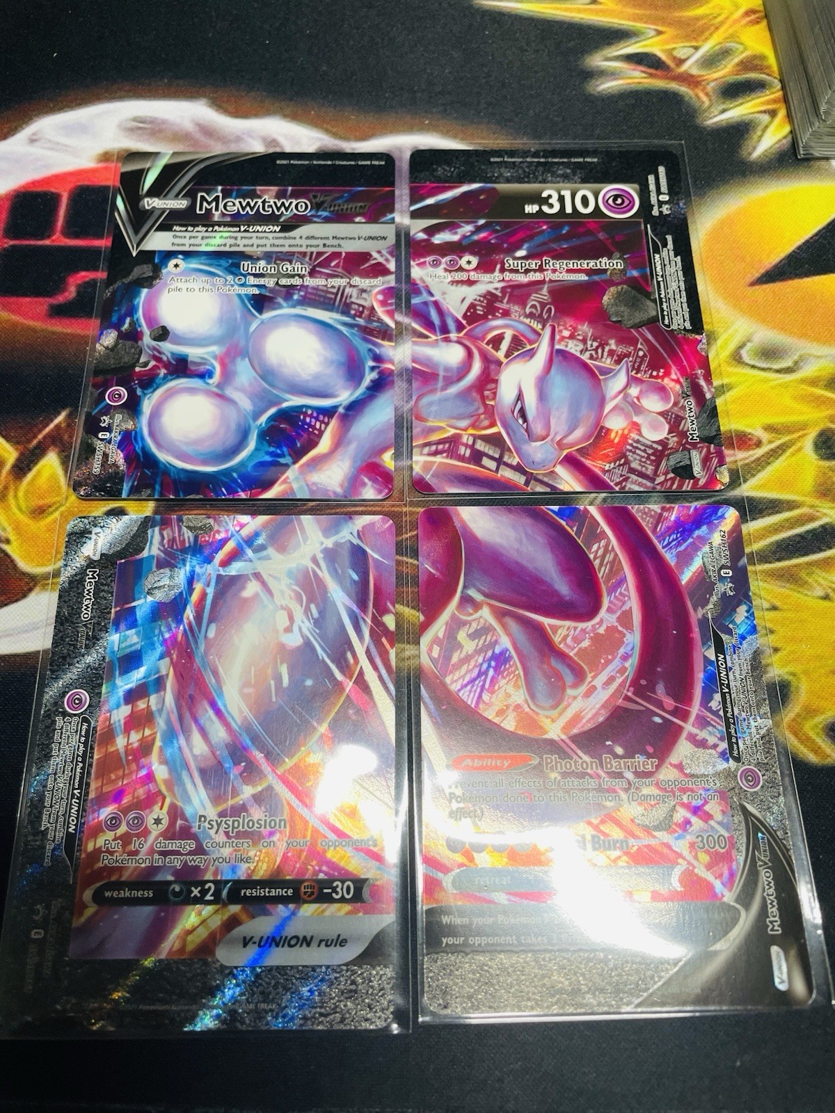 Mewtwo V-Union 159/160/161/162 Sword & Shield Black Star Promo Pokemon Card