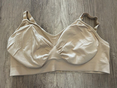 HOFISH Nude Cinch Front Padded Adjustable Seamless Nursing Bra XXL