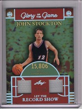2025 LEAF GLORY OF THE GAME JOHN STOCKTON 2X-GAME-USED JERSEY RELIC #31/35