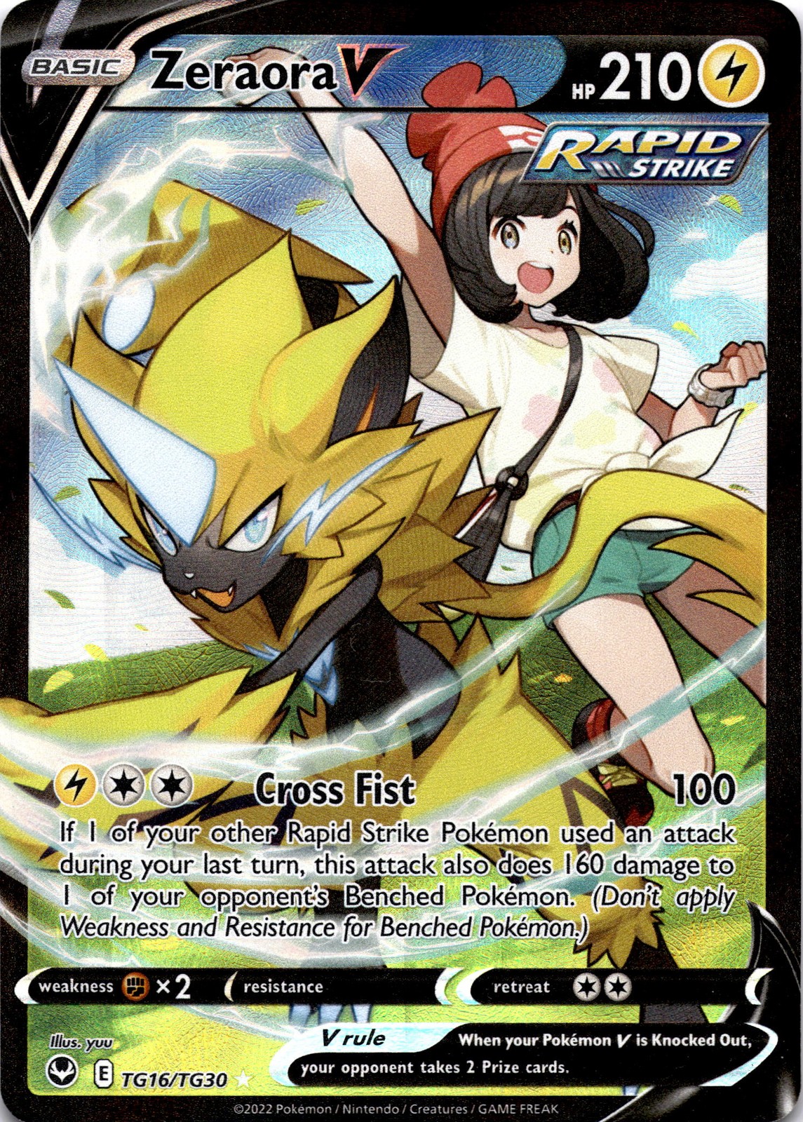 Zeraora V TG16/TG30 Ultra Rare Pokemon TCG Silver Tempest Trainer Gallery NM