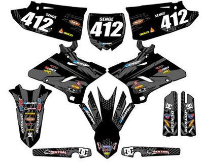 2002-2004 Für Polisport Restyle YZ 125 Mayhem Schwarz Senge Grafiken Set Compa