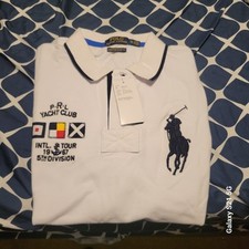 Polo Ralph Lauren Black Big Pony Yacht Club Embroidered Collar Shirt Extra Large