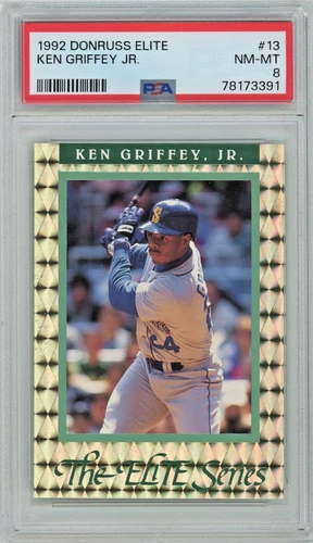 1992 Donruss Elite Ken Griffey Jr. Serial Numbered 04712/10000 PSA 8