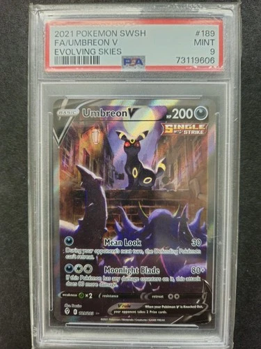 2021 POKEMON SWSH UMBREON V EVOLVING SKIES PSA 9 MINT TCG 189/203