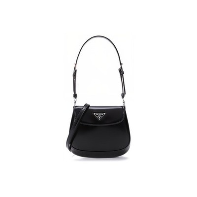 Prada Cleo Glossy Magnetic Closure Leather Mini Shoulder Bag