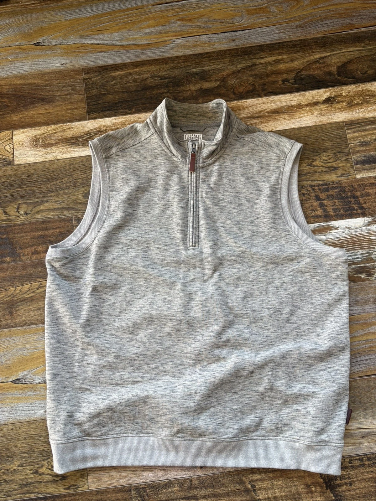 DULUTH TRADING COMPANY Vest Grey Relaxed Fit Cotton Blend 1/4 Zip - XL