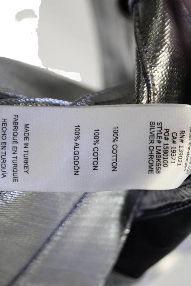 Frame Women Mini Pencil Skirt Gray 100% Cotton Size 26 - Image 4 of 4