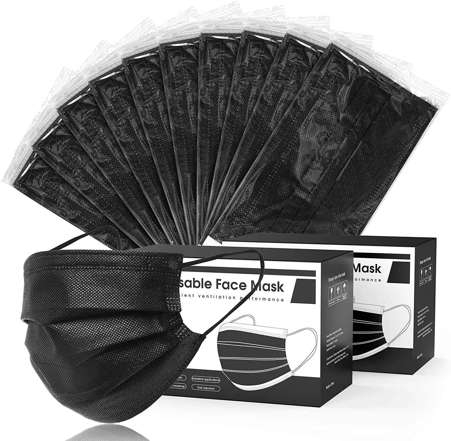 3 Ply 500PCS Disposable Face Masks Individually Wrapped For Daily Protection ...