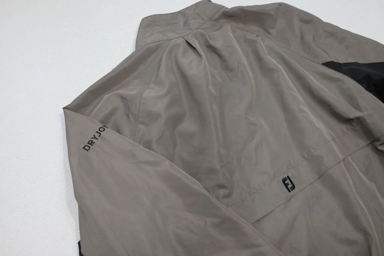 FootJoy DryJoys Golf Windbreaker Jacket Gray/brown Full Zip Mens Size Large