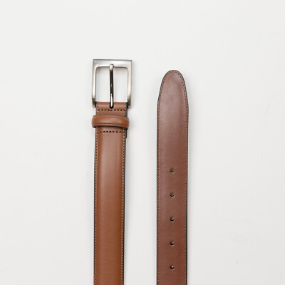 Perry Ellis Portfolio Men's Leather Dress Belt - Brown