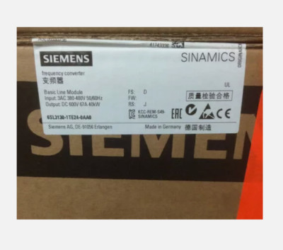 6SL3130-1TE24-0AA0 SIEMENS SINAMICS S120 Basic Line Module 6SL3130-1TE24-0AA0