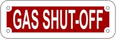 BUILDINGSINGS.COM Gas Shut Off Sign (RED Reflective, Aluminum 2X6)-REF24-1027