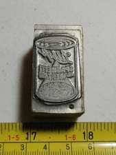 Vintage Letterpress Printing Block Libby's Spaghetti and Meat Can Advertising
