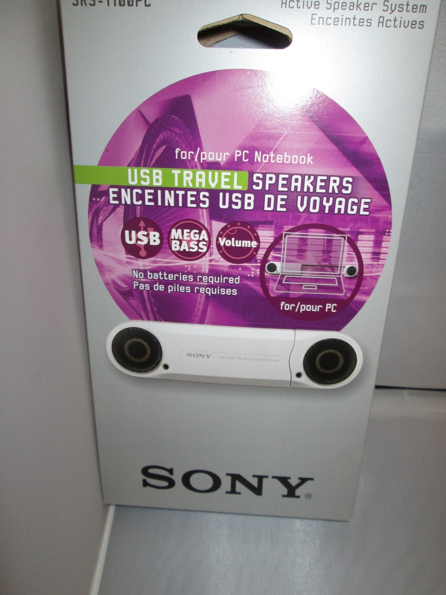 Sony BRAND NEW SRS-T100PC USB Travel Speakers for LAPTOP SRST100PC