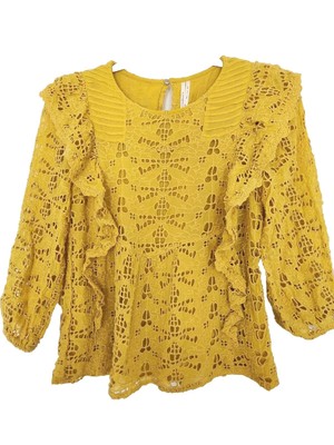 anthropologie yellow top