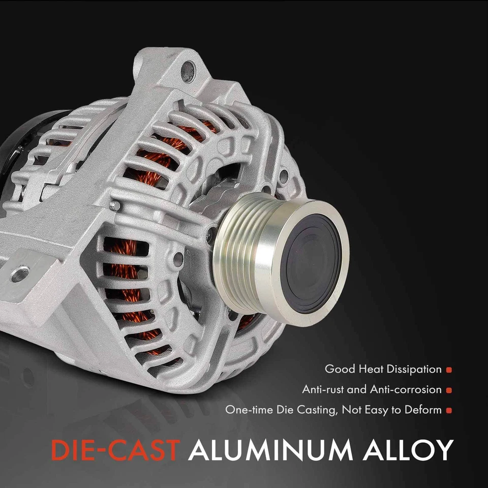 全新发电机适用于沃尔沃 S40 V40 2000 - 2003 1.9L 120A 12 V CCW 6槽滑轮 — 第 4/4 张图片