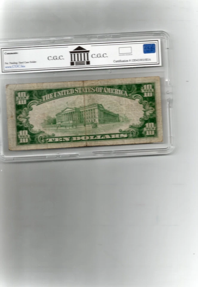 $10 1929 Mount Holly New Jersey NJ National Currency Bank Note Bill Ch #2343  VG - Image 2 of 2