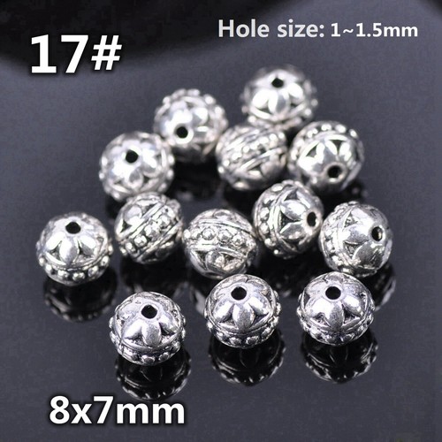 50pcs Tibetan Silver Color Metal Alloy Loose Spacer Beads Lot For Jewelry Making - Bild 27 von 59