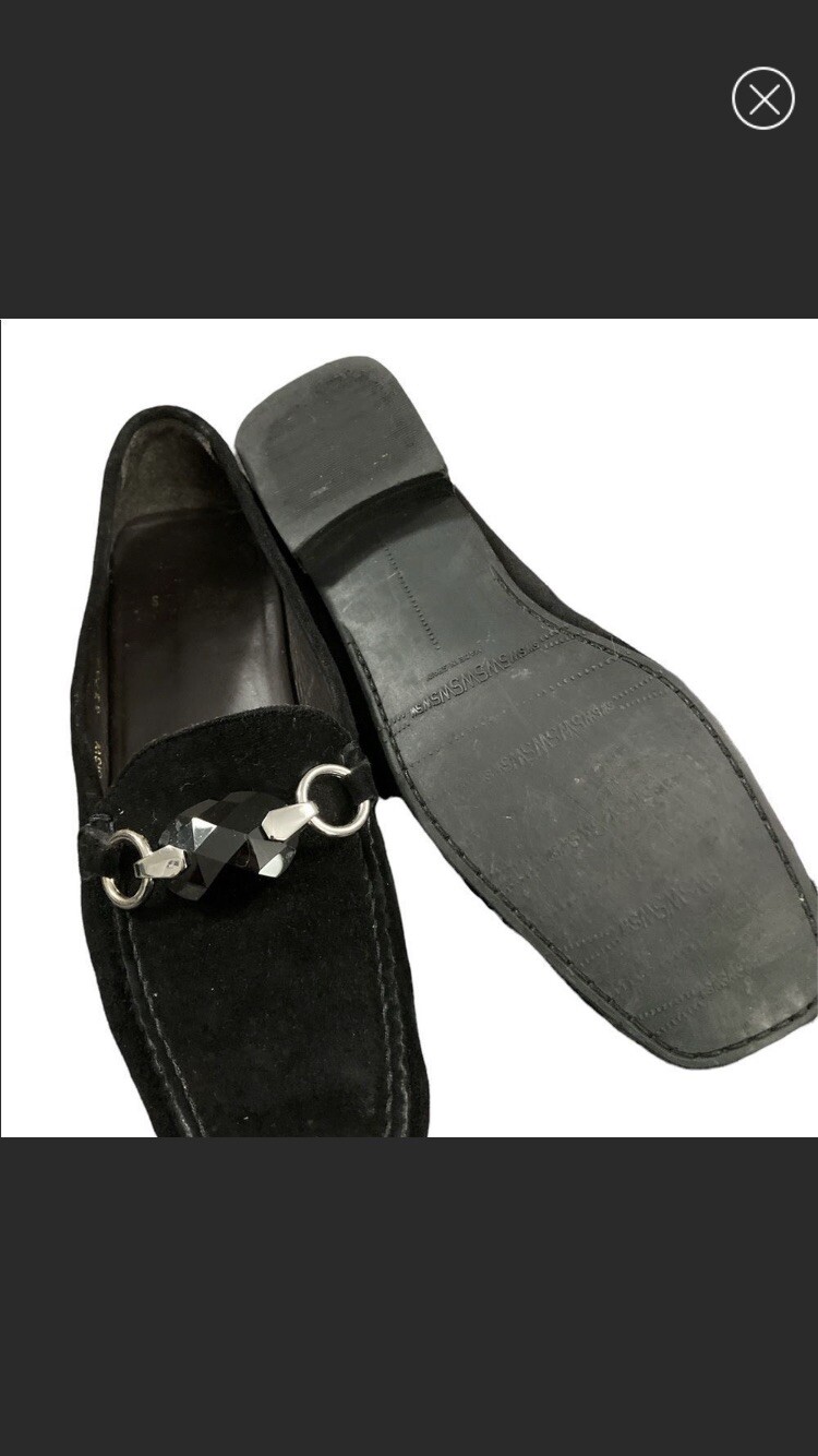 Stuart Weitzman Women’s Black Suede Bejeweled Loafers. Size 7 eBay