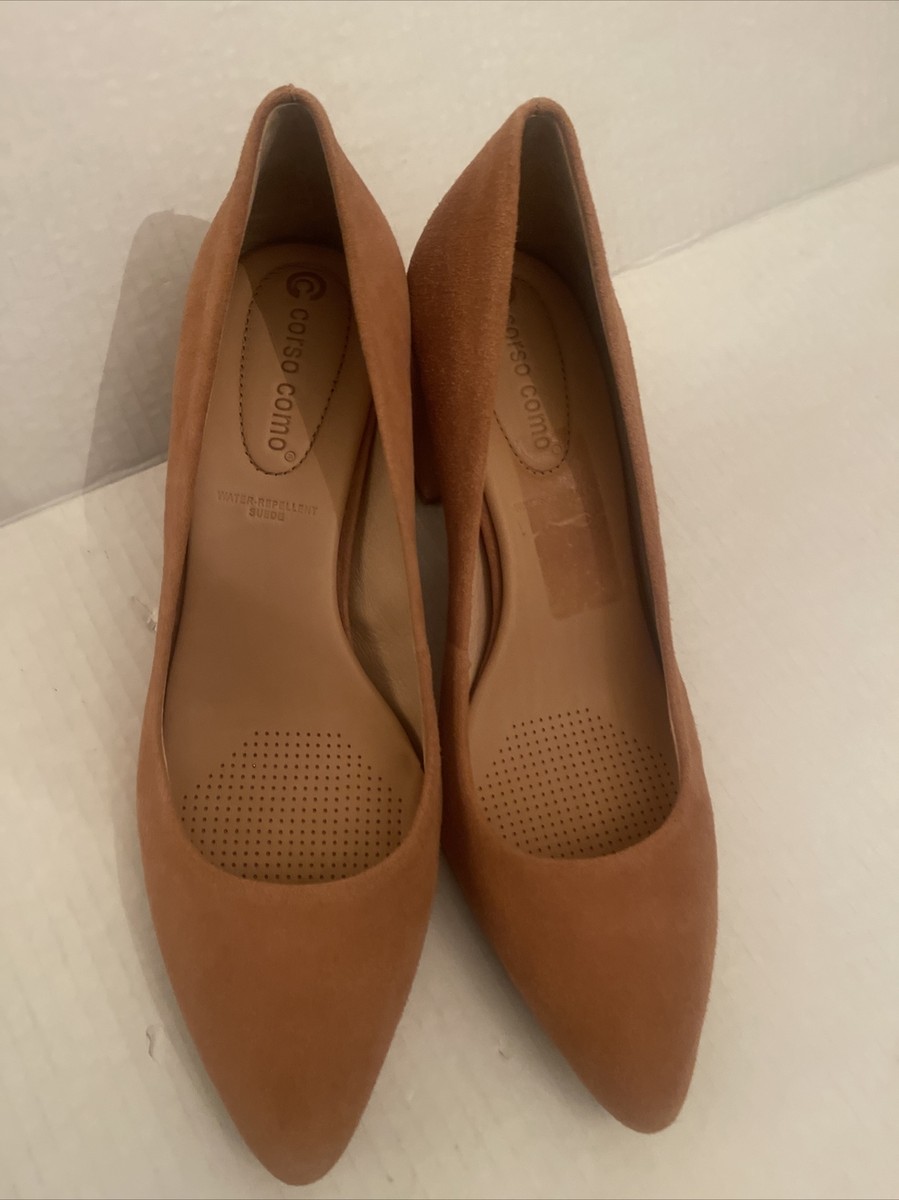 Women's Corso Como Shoes Pumps Heels Suede Light Brown Pointed Toe