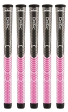 Set of 5 Winn Dri-Tac Golf Grips for Women - Pink/Dark Grey 3DT-GPK