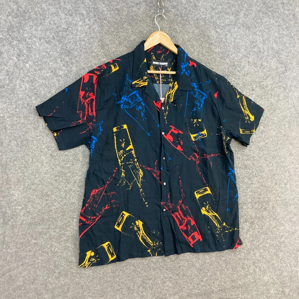 NEW Double Rainbow Mens Button Up Shirt Size XXL 2XL Short Sleeve Collared 41312 - Image 2 of 4
