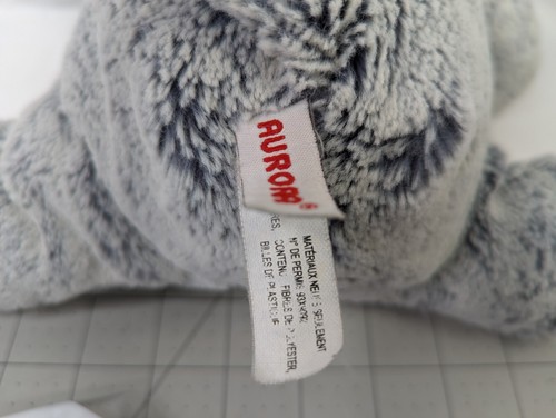 Aurora Elephant Plush Gray White 12 Inch Frosted Stuffed Animal Toy - Picture 8 of 10