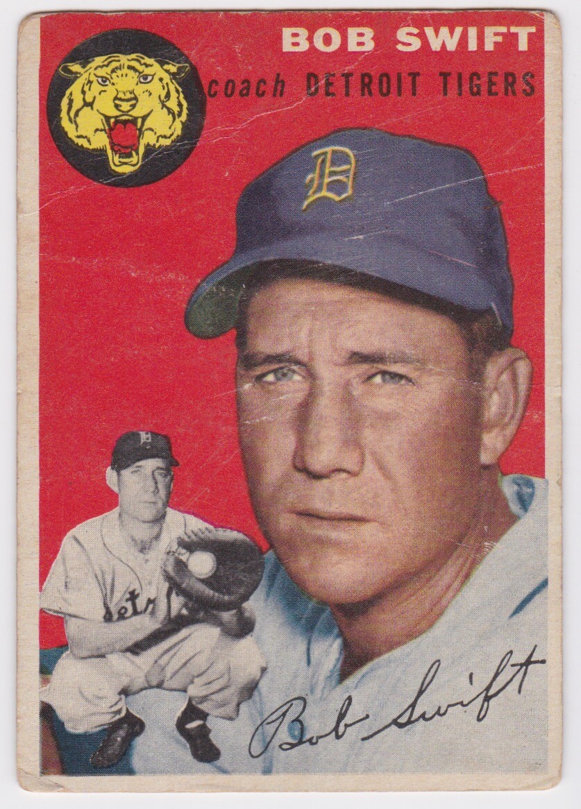 1954 TOPPS BOB SWIFT DETROIT TIGERS CARD #65 GOOD CONDITION
