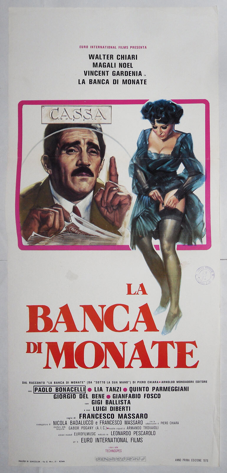 Locandina originale film La banca di Monate (1976) - Regia di Francesco Massaro