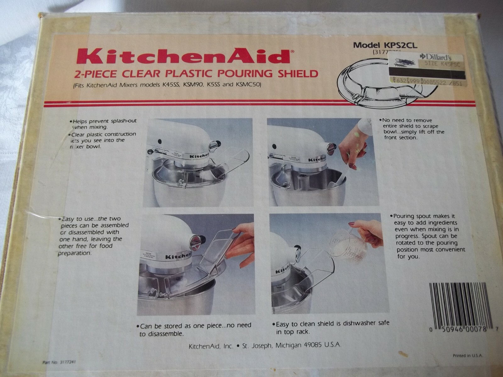 KitchenAid 2 Piece Pouring Shield Clear KPS2CL 50946968193 eBay