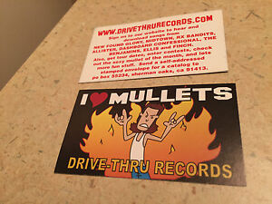 Drive Thru Records I LOVE MULLETS Sticker LOT Tour Concert Finch New Found Glory