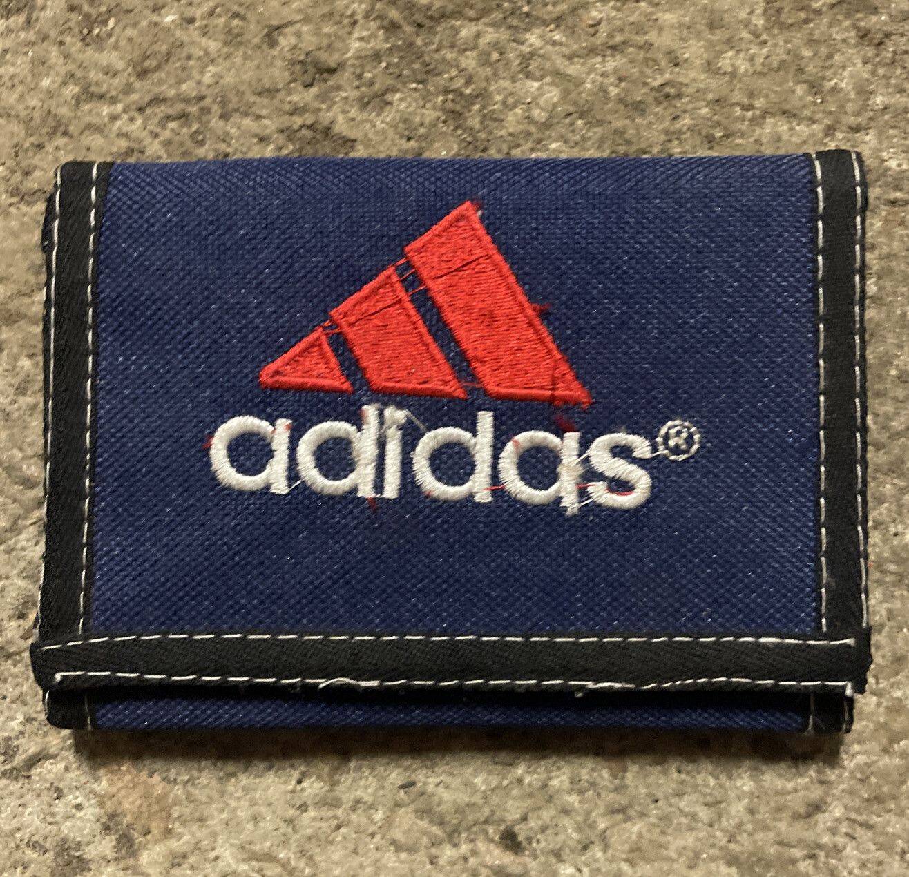 ADIDAS Vintage Trifold Wallet 1990s Sport Gem