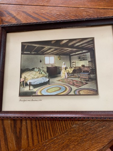 VINTAGE WALLACE NUTTING GRANDPA’S And GRANDPA’S BED PRINT