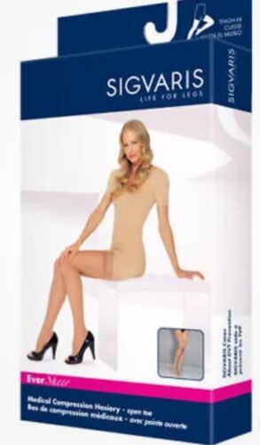 Sigvaris Style 783 Sheer Open Toe Thigh Highs w/Grip Top - 30-40 mmHg