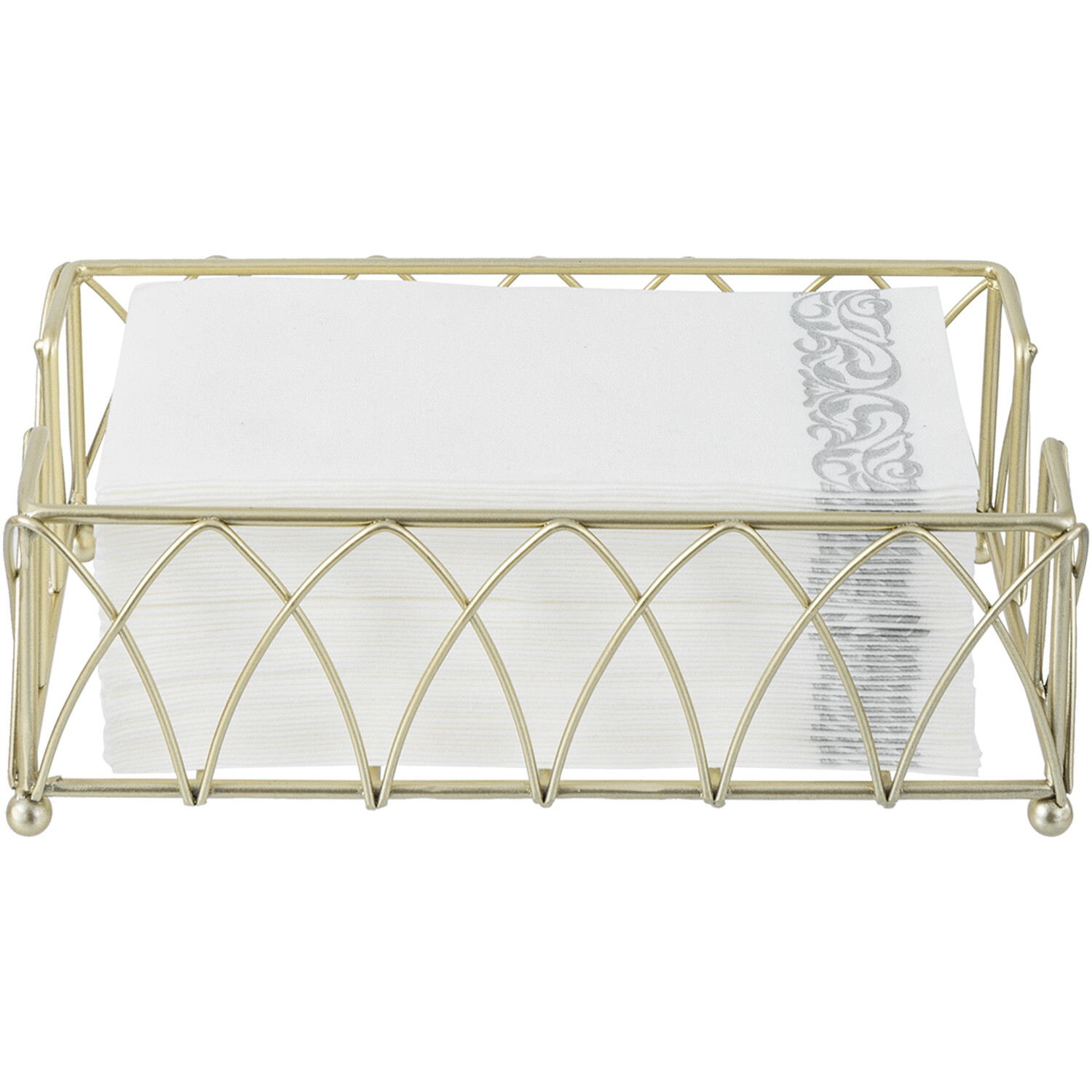 Tabletop Brass Metal Wire Napkin Holder, Bathroom Disposable Paper