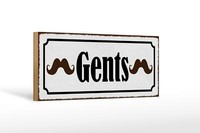 Holzschild Hinweis 27X10 Cm Gents MäNner Holz Deko Schild Wooden Sign