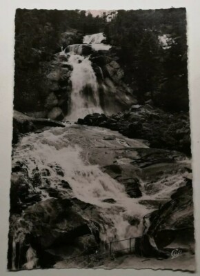 #41 Alte Postkarte Cauterets Wasserfall der spanischen Brücke 
