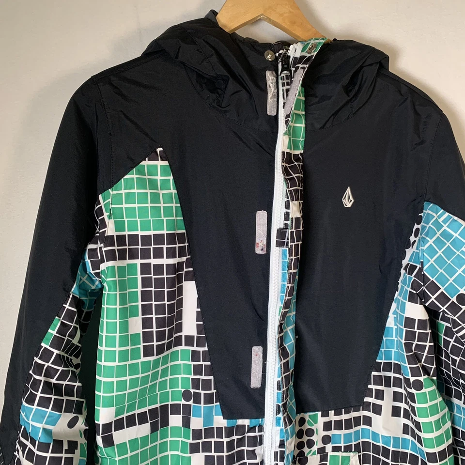 Volcom Youth Winter Snowboard Jacket Size XL Black Teal White Ski Snowboarding - Image 3 of 4