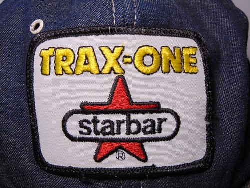 1980s Old Vintage TRAX ONE STAR BAR Patch Denim Snapback Trucker Hat Made in USA - Picture 12 of 23