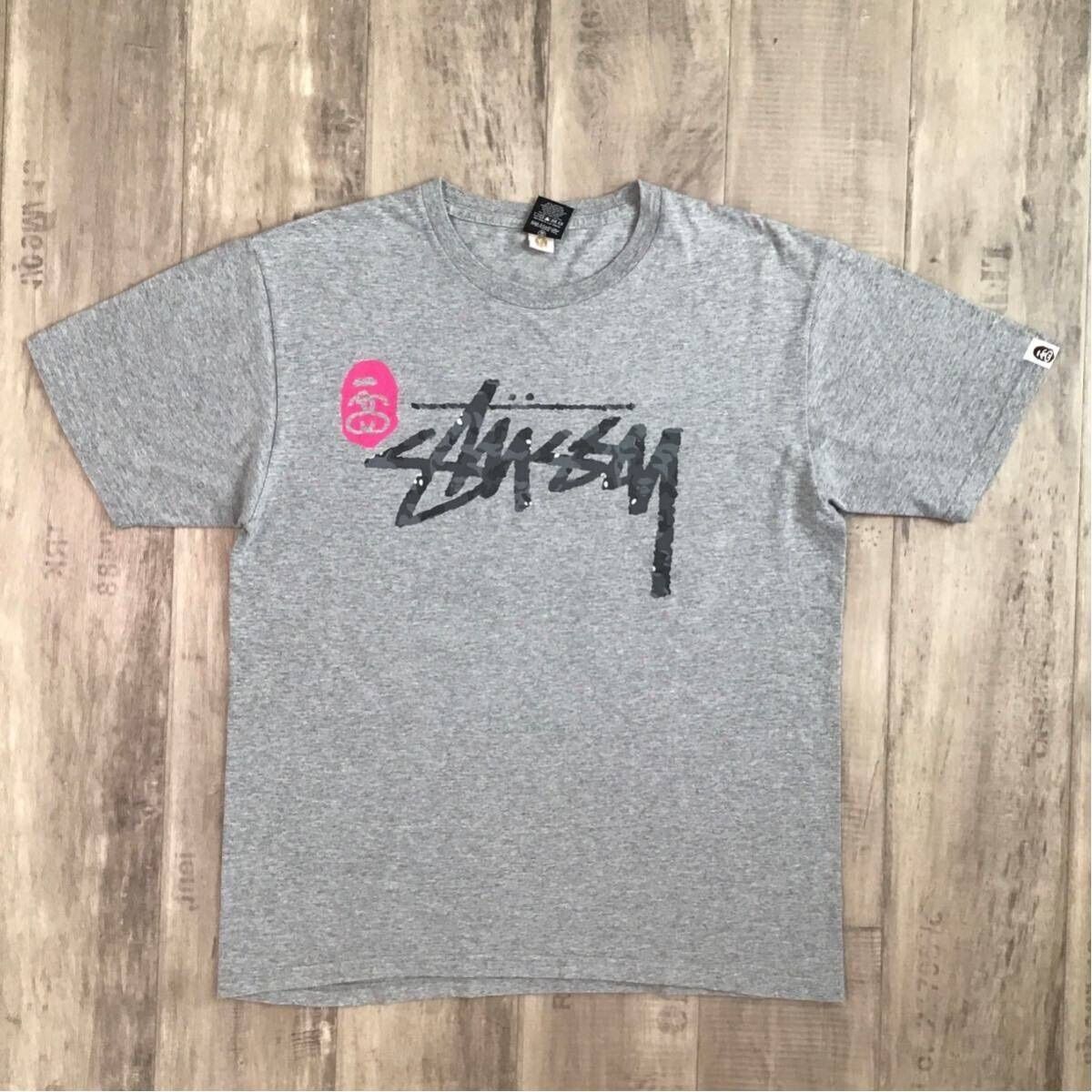 BAPE × stussy ILL COLLABORATION Shark T-shirt Gray A Bathing BAPE × stussy ILL COLLABORATION Shark T-shirt Gray A Bathing