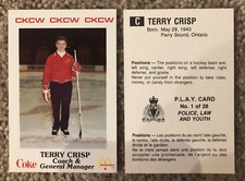 1986-87 MONCTON GOLDEN FLAMES TERRY CRISP Coach GM Card #C