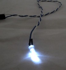 Computer Case Panel 3mm White LED Light 12VDC 16" Wires Universal Fit Tailed LED