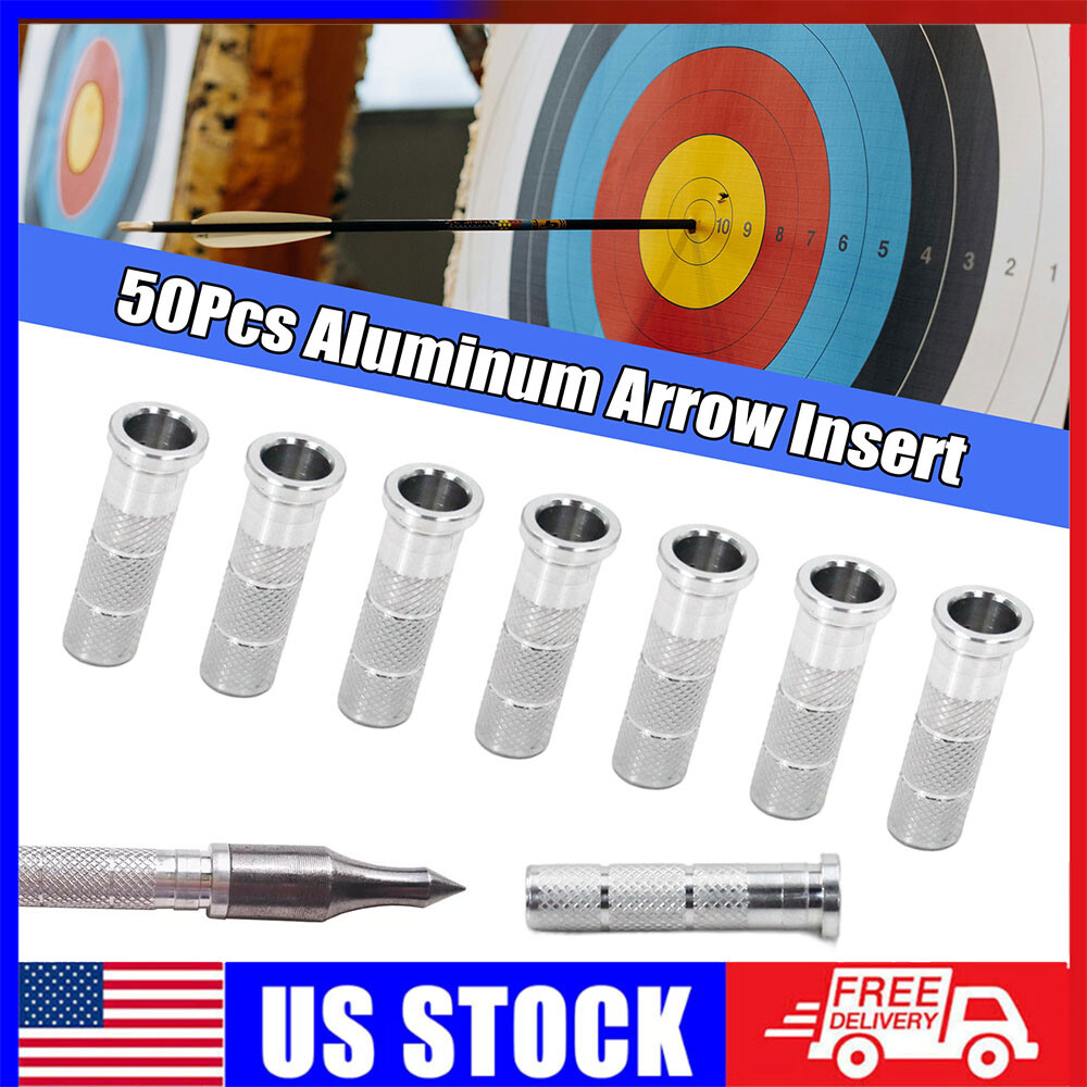 Aluminum Arrow Inserts ID 6.2mm Carbon Fiberglass Archery Bow DIY Shaft US