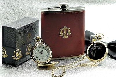 LEGAL Scales of JUSTICE Taschenuhr Geschenk Anwalt Polizeirecht Diplom Rechtsanwalt